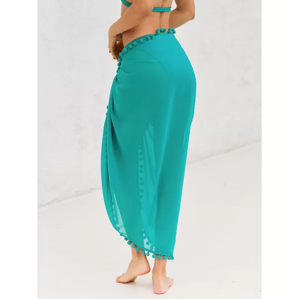 imageCUPSHE Womens Tie Side CoverUp Sarong Midi Dress Beachwear with HighRise WaistGreen
