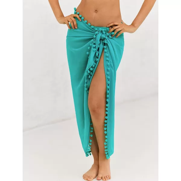 imageCUPSHE Womens Tie Side CoverUp Sarong Midi Dress Beachwear with HighRise WaistGreen