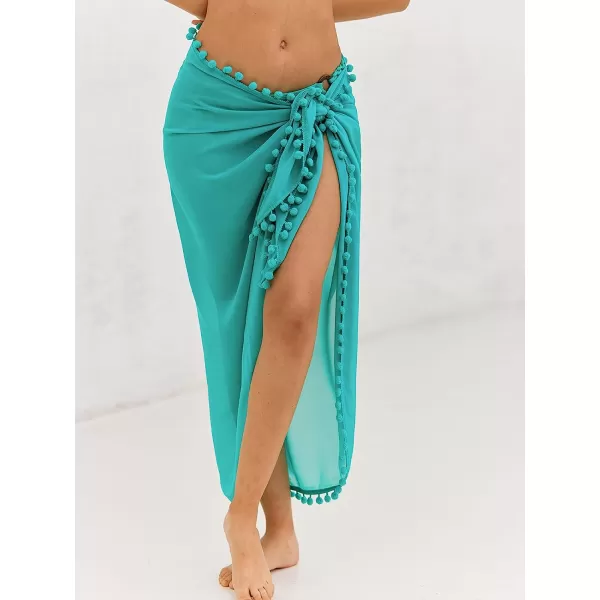 imageCUPSHE Womens Tie Side CoverUp Sarong Midi Dress Beachwear with HighRise WaistGreen