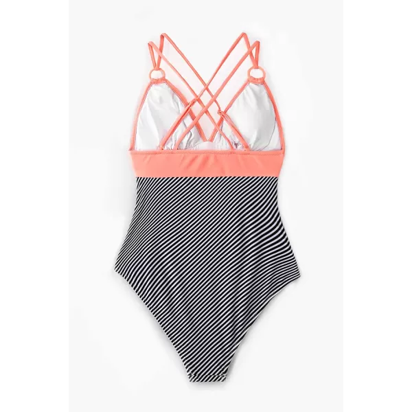 imageCUPSHE Womens Tummy Control One Piece Swimsuit with ORingMulticolor