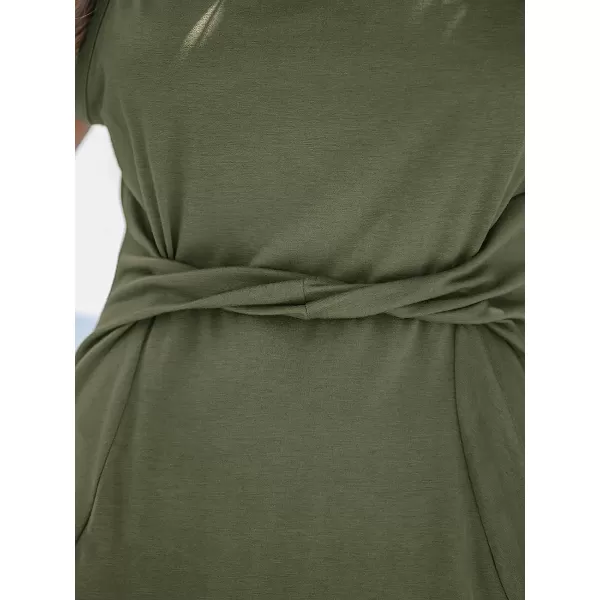 imageCUPSHE Womens Twisted Tank Dress Sleeveless Crew Neck Dresses Casual SummerDark Green