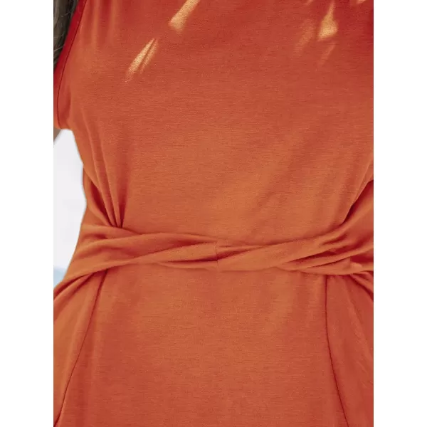 imageCUPSHE Womens Twisted Tank Dress Sleeveless Crew Neck Dresses Casual SummerOrange