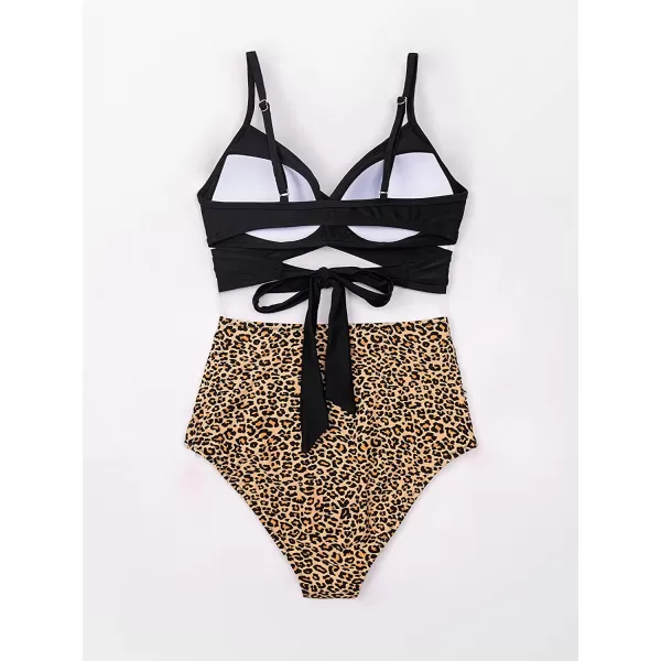 imageCUPSHE Womens Two Piece High Waisted Bikini SetBlack