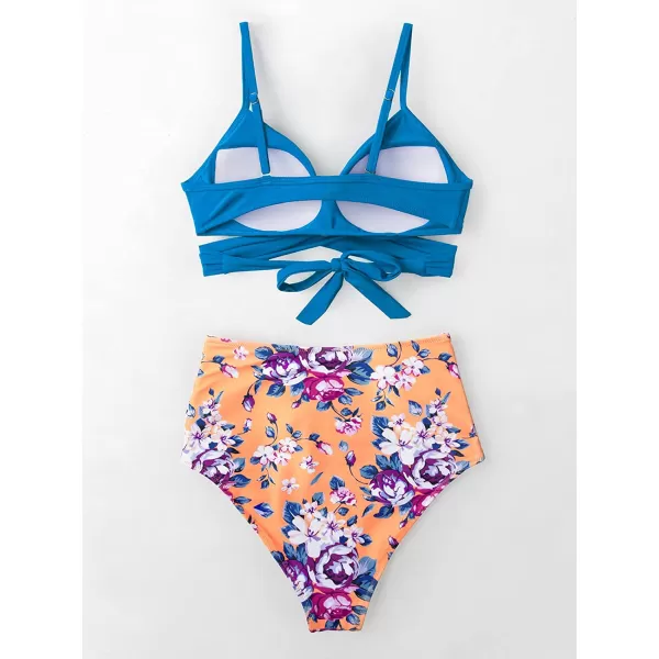 imageCUPSHE Womens Two Piece High Waisted Bikini SetBlue