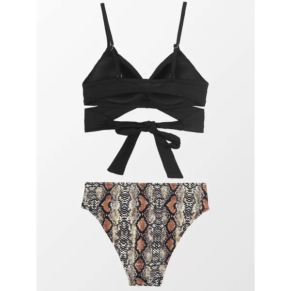 imageCUPSHE Womens Two Piece High Waisted Bikini SetMulticolor