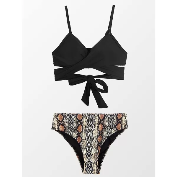 imageCUPSHE Womens Two Piece High Waisted Bikini SetMulticolor