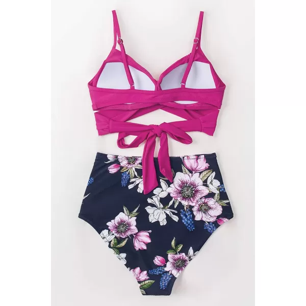 imageCUPSHE Womens Two Piece High Waisted Bikini SetPink