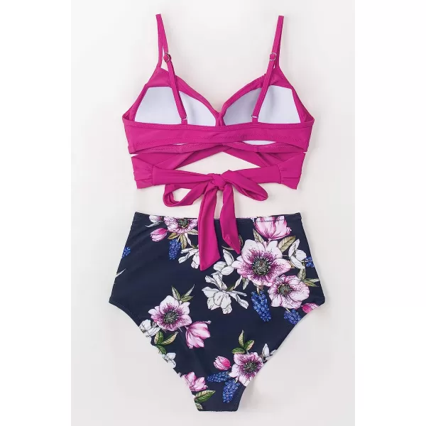 imageCUPSHE Womens Two Piece High Waisted Bikini SetPink