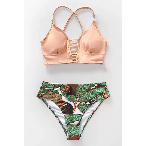 imageCUPSHE Womens Two Piece High Waisted Bikini SetPink