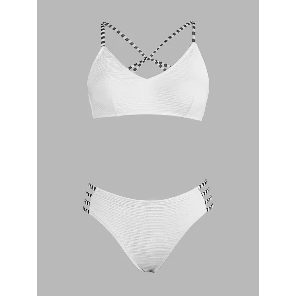 imageCUPSHE Womens Two Piece Strappy Low Waist Bikini SetWhite
