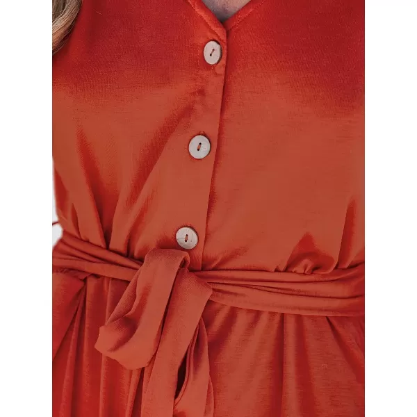 imageCUPSHE Womens V Neck Belted Button Romper Sleeveless Short Jumpsuit Rolled Pants OutfitRed