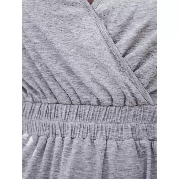 imageCUPSHE Womens V Neck Pleated Sleeveless Mini Dress A Line Black Dress Short Cami DressGrey