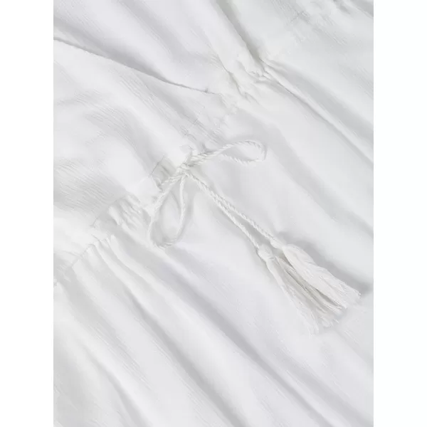 imageCUPSHE Womens V Neck Pull Over Waist Tie Mid Length DressWhite