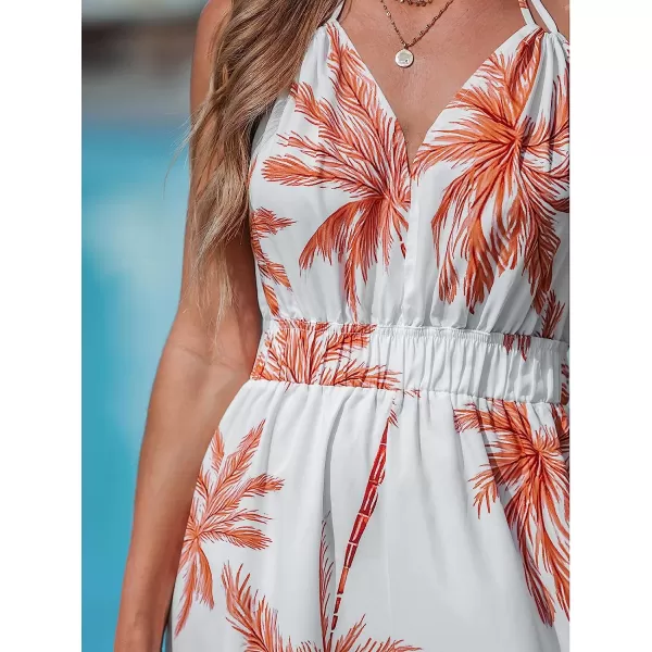 imageCUPSHE Womens VNeck Jumpsuit Sleeveless Jumpsuits Backless Wide leg OutfitWhite