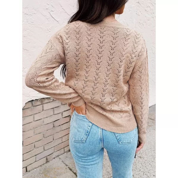 imageCUPSHE Womens VNeck Long Sleeve Knit Sweater Dropped Shoulders Pullover with Ribbed TrimMist Pink