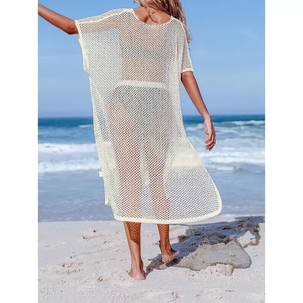 imageCUPSHE Womens White Kaftan Knee Length Cover UpWhite
