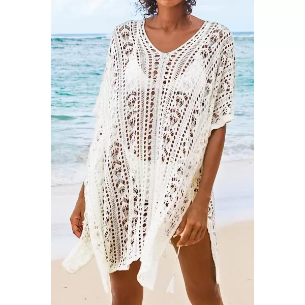 imageCUPSHE Womens White Kaftan Knee Length Cover UpWhite