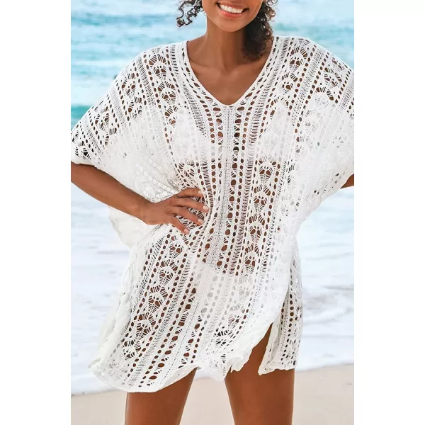 imageCUPSHE Womens White Kaftan Knee Length Cover UpWhite
