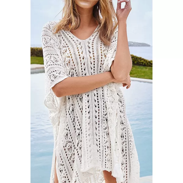 imageCUPSHE Womens White Kaftan Knee Length Cover UpWhite