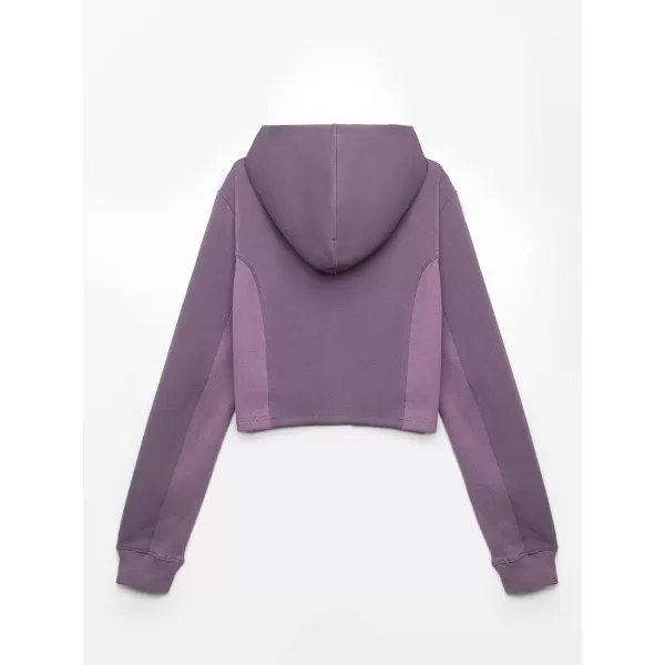 imageCUPSHE Womens Zipper Front Hoodies Drawstring Hooded Sweatshirt Casual Long Sleeve CoatPurple