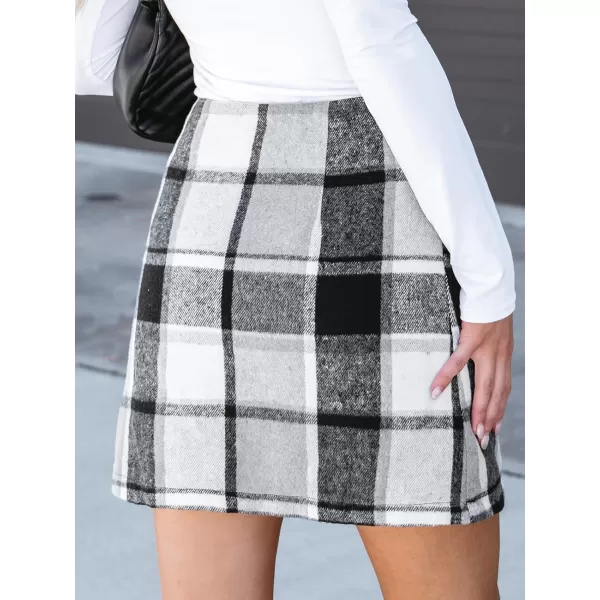 imageCUPSHE X Macy Women Skirts Plaid High Waist Mini Skirt High Waist Short SkirtsBlack