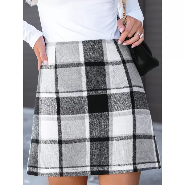 imageCUPSHE X Macy Women Skirts Plaid High Waist Mini Skirt High Waist Short SkirtsBlack