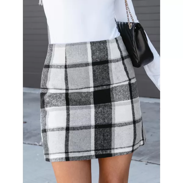 imageCUPSHE X Macy Women Skirts Plaid High Waist Mini Skirt High Waist Short SkirtsBlack