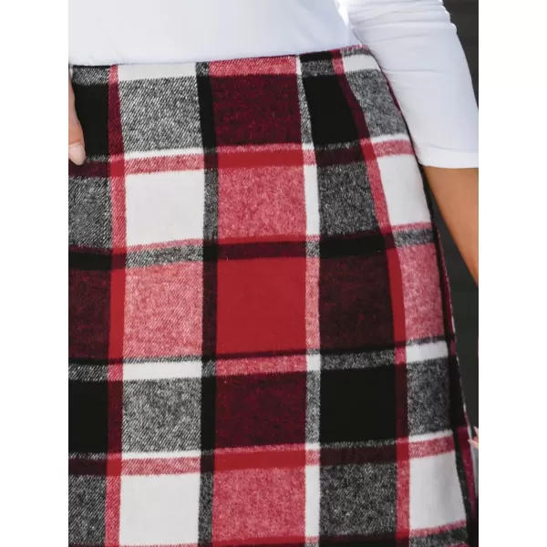 imageCUPSHE X Macy Women Skirts Plaid High Waist Mini Skirt High Waist Short SkirtsRed
