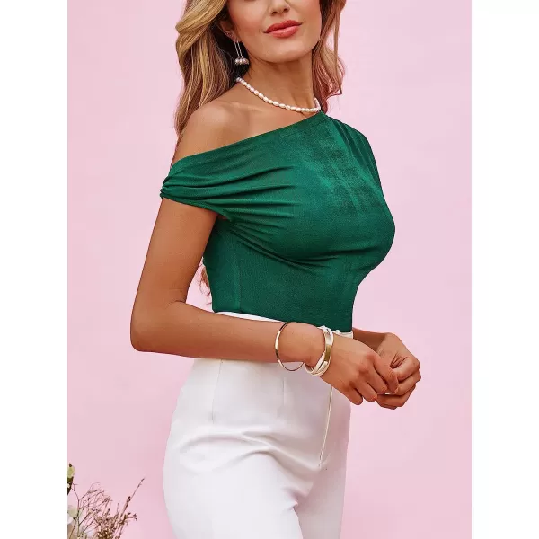imageCUPSHE X Madison Devotion OneShoulder Top Casual Sleeveless Tank TShirts Wedding HoneymoonGreen