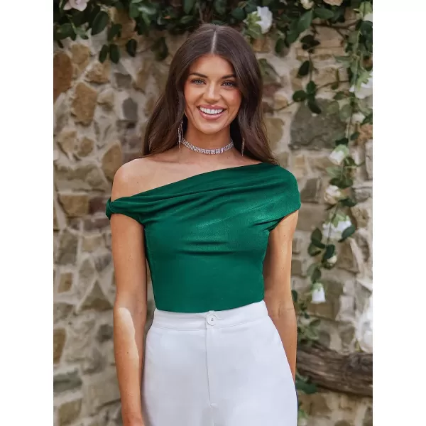 imageCUPSHE X Madison Devotion OneShoulder Top Casual Sleeveless Tank TShirts Wedding HoneymoonGreen