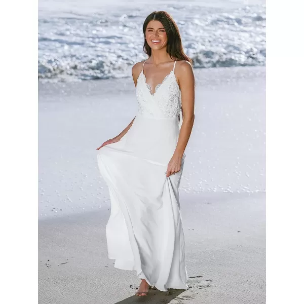 imageCUPSHE X Madison Womens V Neck Lace Cami Long Dress Sleeveless Formal Dress Bodice Long Maxi DressWhite
