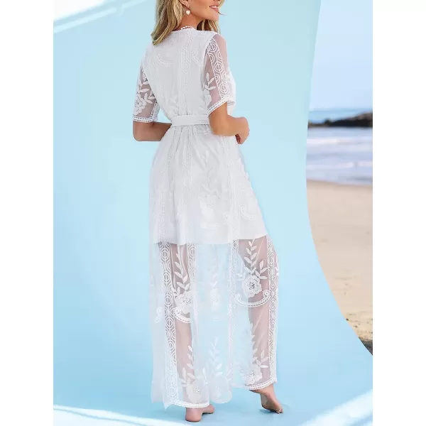 imageCUPSHE X Madison Womens V Neck Tiered Lace Wedding Maxi Dress Sleeveless Pleated Dress Summer Dress Flowy DressWhite