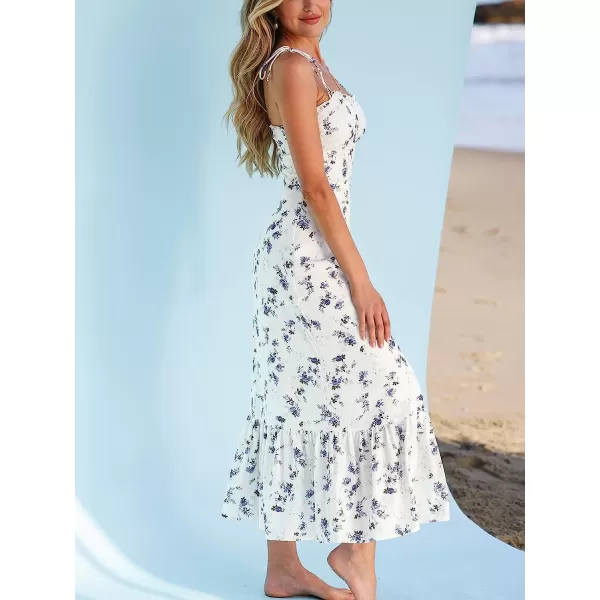 imageCUPSHE X Madison Womens Wedding Bouquet Sweetheart Ruffled Maxi Dress Sleeveless A Line Dress Summer Dress Flounce DressWhite