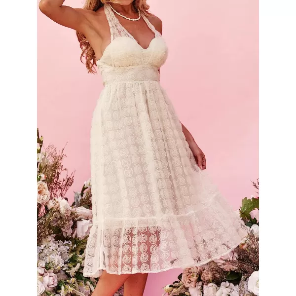 imageCUPSHE X Madison Yours Forever Rose Halter Dress Sleeveless Maxi Dresses Casual SummerCream