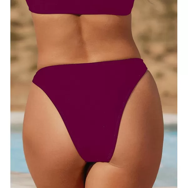 imageCUPSHE X STASSIE Womens Extra Cheeky High Cut High Waisted Bikini BottomJam