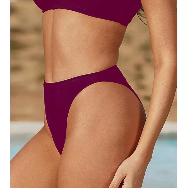 imageCUPSHE X STASSIE Womens Extra Cheeky High Cut High Waisted Bikini BottomJam