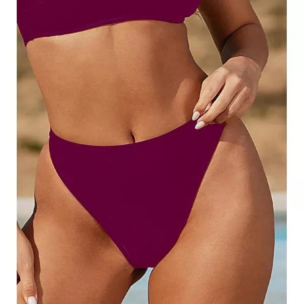 imageCUPSHE X STASSIE Womens Extra Cheeky High Cut High Waisted Bikini BottomJam