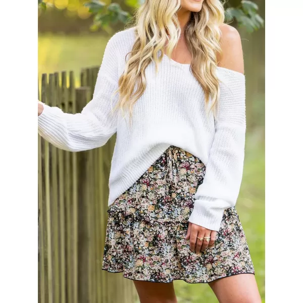 imageCUPSHE X Savannah Skirt Ditsy Floral Drawstring ALine Skirts for Women Ruffles Short SkirtBlack