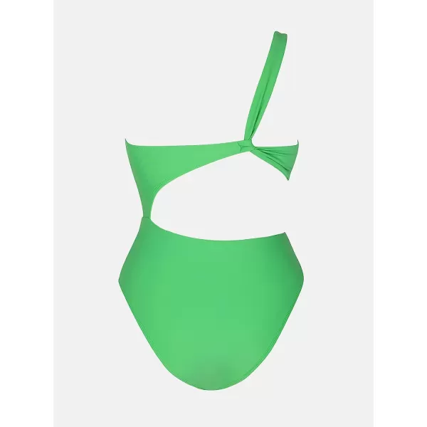 imageCUPSHE X Vanessa Womens One Piece Swimsuit One Shoulder Bathing Suit Cutout Cheeky SwimwearBright Green
