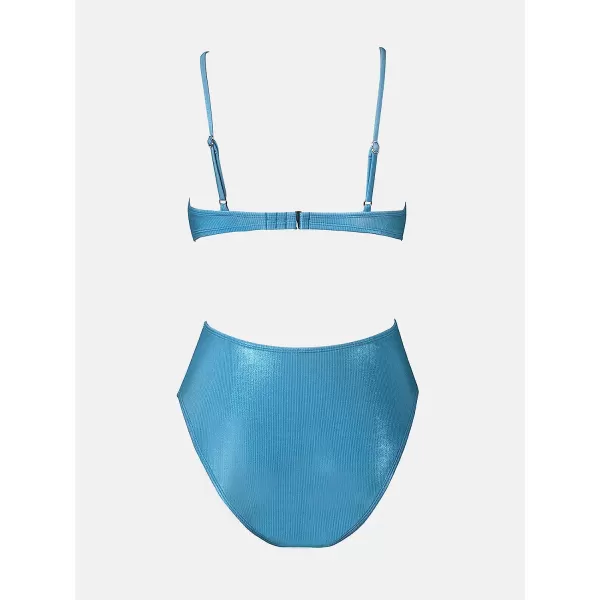 imageCUPSHE X Vanessa Womens One Piece Swimsuits Bathing Suits Cutout Adjustable Straps Back HookSapphire Blue