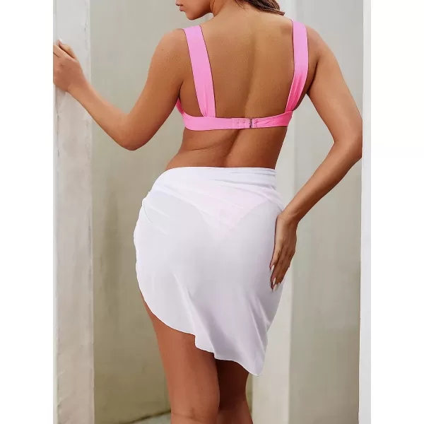 imageCUPSHESTASSIE Women Tie Waist Coverup Skirt Summer Bathing Suit Relaxed Fit BeachwearWhite