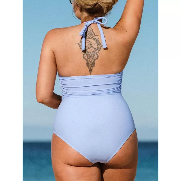imageWomen Plus Size One Piece Swimsuit Tummy Control High Neck Halter Back Tie Belted Bathing SuitWomen Plus Size One Piece Swimsuit Tummy Control High Neck Halter Back Tie Belted Bathing Suit