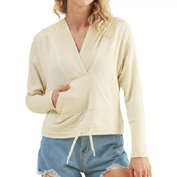 imageCUPSHE Women Beige Long Sleeve Drawstring HoodieCUPSHE Women Beige Long Sleeve Drawstring Hoodie