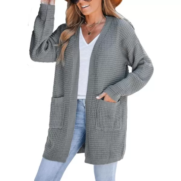 imageCUPSHE Women Cardigans Sweater Knit V Neck Sweater Casual Tops Long SleevesGray