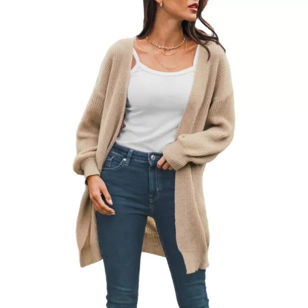 imageCUPSHE Women Cardigans Sweater Tops Long Sleeves Knit Sweater Casual BrownBrown