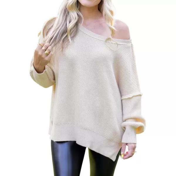 imageCUPSHE Women Crewneck Sweater Tops Long Sleeves Top Knit Pullover Casual Sweater CasualApricot