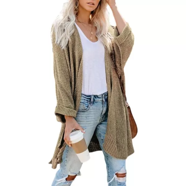imageCUPSHE Women Fall Open Front Crochet Knit Lightweight Long Sleeves Casual Cardigan SweatersCamel