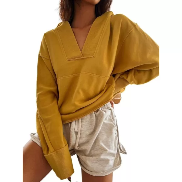 imageCUPSHE Women Hoodie Drawstring Long Dolman Sleeve Oversized Fit Crop YellowCUPSHE Women Hoodie Drawstring Long Dolman Sleeve Oversized Fit Crop Yellow