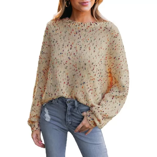 imageCUPSHE Women Pullover Sweater Rainbow Pom Ribbed Long Sleeves Colorful Jumper TopsTeddy