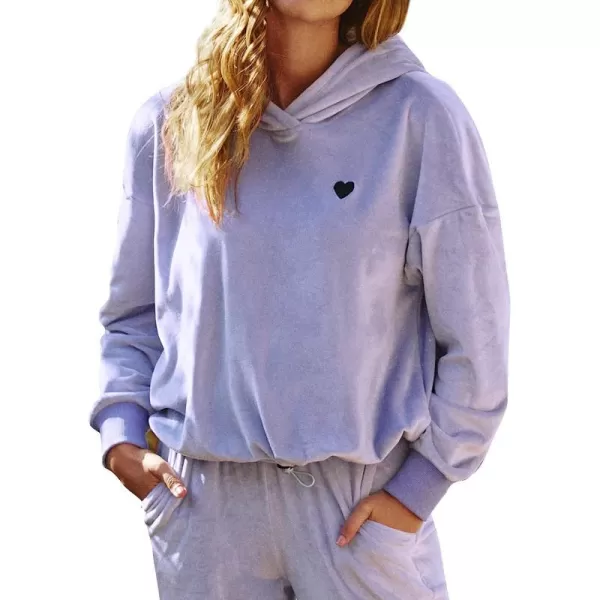 imageCUPSHE Women Purple Long Sleeve Hoodie Pullover SweatshirtPurple